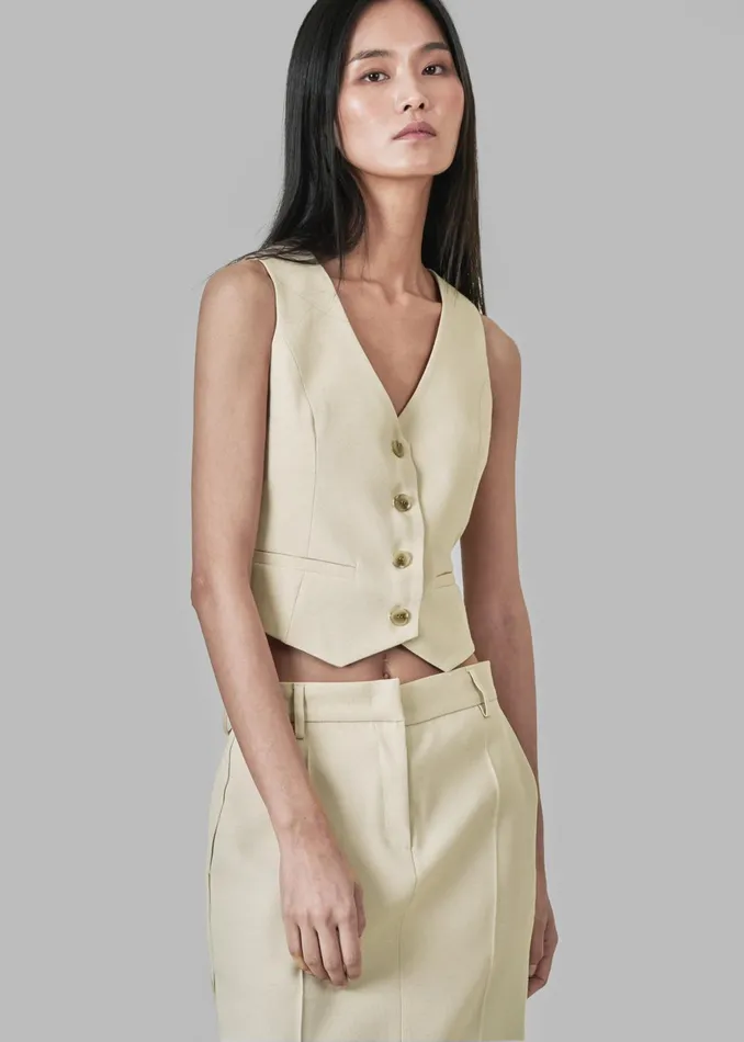 The Frankie Shop Outerwear Indio Vest 8211 Beige 8211 Women