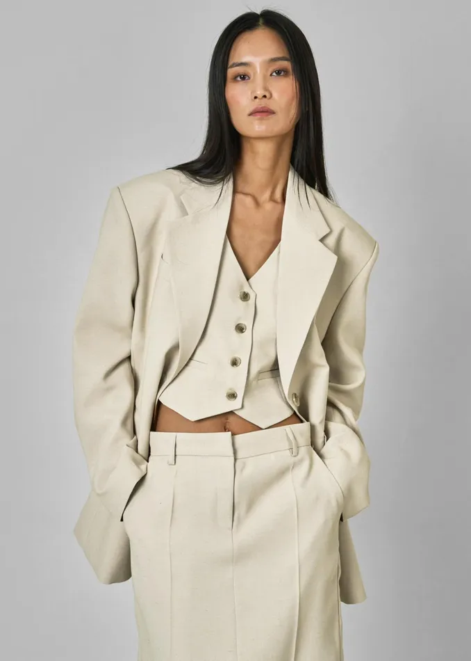 The Frankie Shop Outerwear Indio Vest 8211 Beige 8211 Women