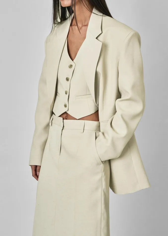 The Frankie Shop Outerwear Indio Vest 8211 Beige 8211 Women