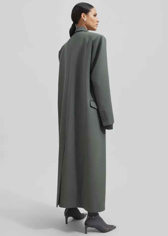 The Frankie Shop Outerwear Jane Long Coat 8211 Light Khaki 8211 Women