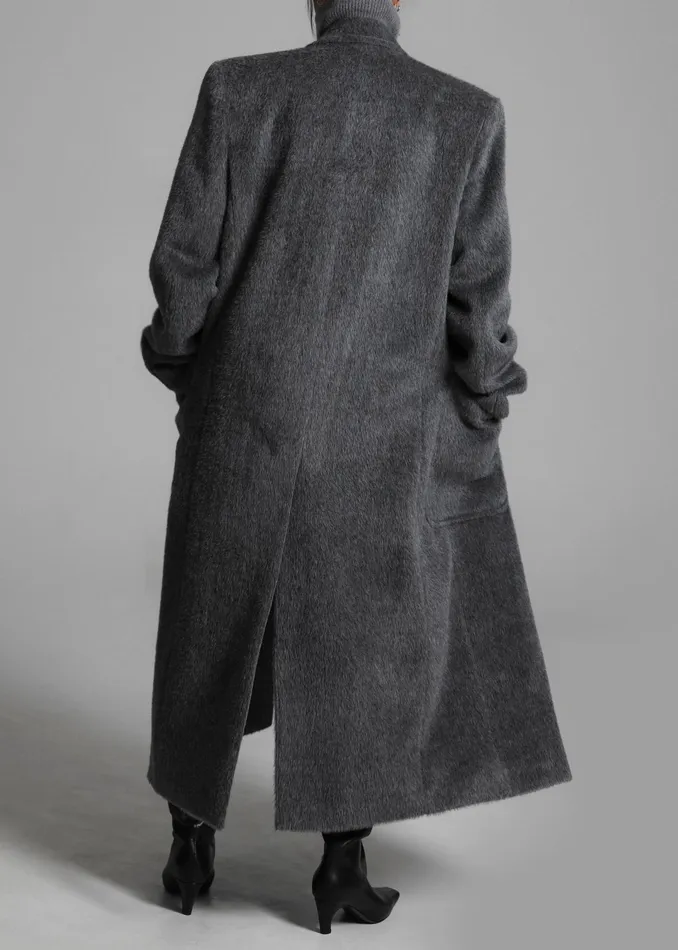 The Frankie Shop Outerwear Jaylene Oversized Wool Coat 8211 Grey 8211 Women