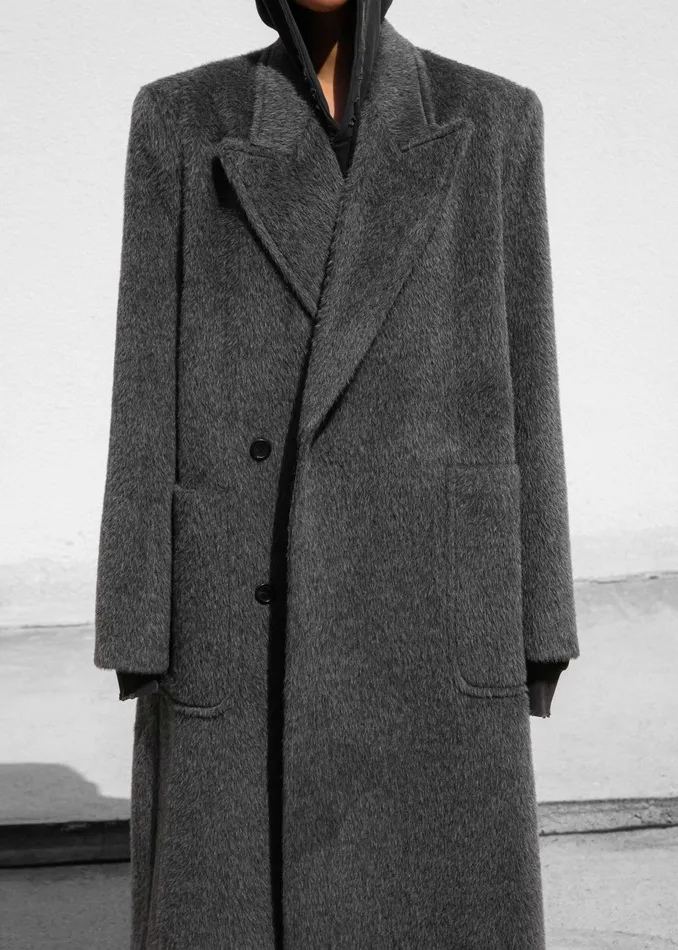 The Frankie Shop Outerwear Jaylene Oversized Wool Coat 8211 Grey 8211 Women