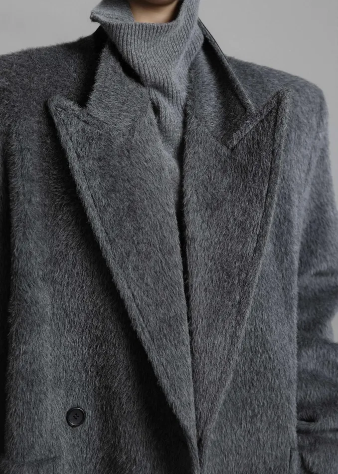 The Frankie Shop Outerwear Jaylene Oversized Wool Coat 8211 Grey 8211 Women