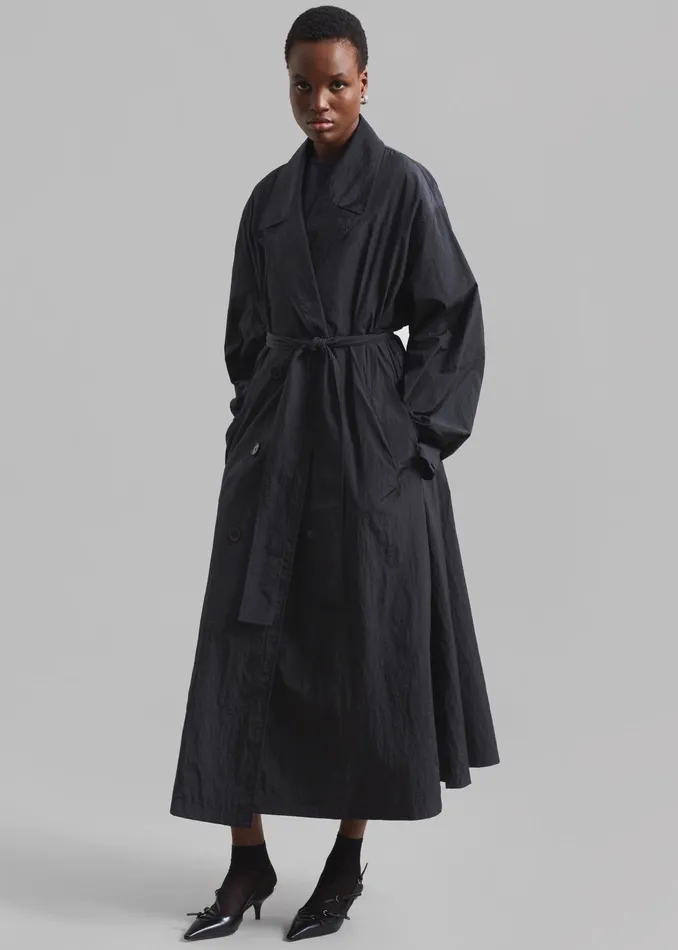 The Frankie Shop Outerwear Jude Trench Coat 8211 Black 8211 Women