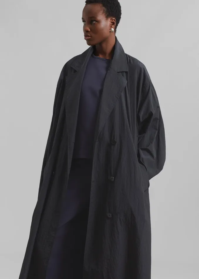 The Frankie Shop Outerwear Jude Trench Coat 8211 Black 8211 Women