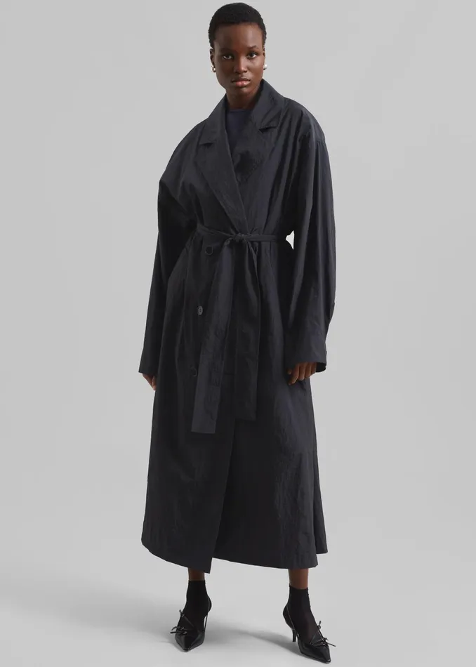 The Frankie Shop Outerwear Jude Trench Coat 8211 Black 8211 Women