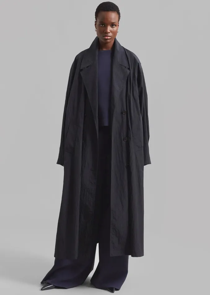 The Frankie Shop Outerwear Jude Trench Coat 8211 Black 8211 Women