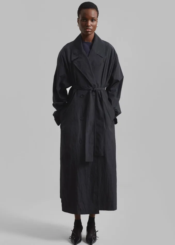 The Frankie Shop Outerwear Jude Trench Coat 8211 Black 8211 Women
