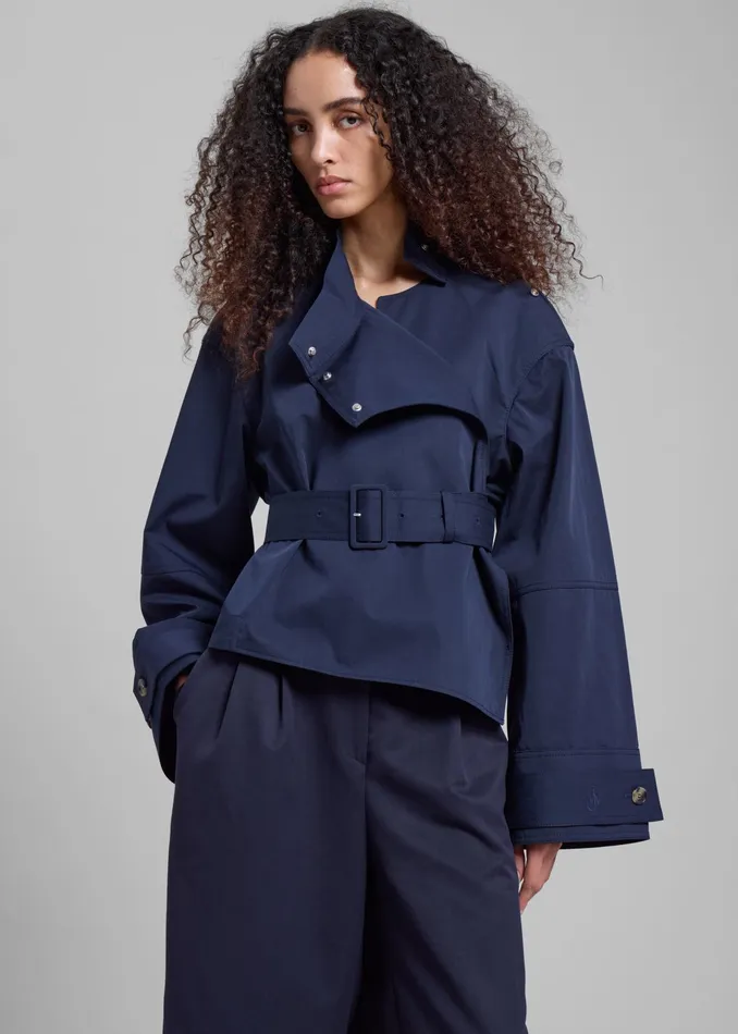 The Frankie Shop Outerwear Jw Anderson Wrap Trench Jacket 8211 Navy 8211 Women The Frankie Shop Outerwear Jw Anderson Wrap Trench Jacket 8211 Navy 8211 Women