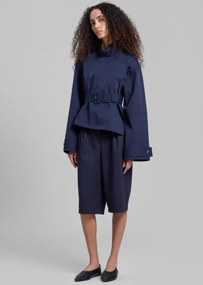 The Frankie Shop Outerwear Jw Anderson Wrap Trench Jacket 8211 Navy 8211 Women