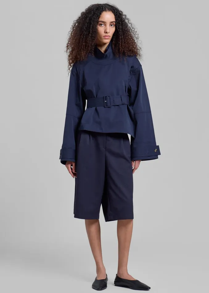 The Frankie Shop Outerwear Jw Anderson Wrap Trench Jacket 8211 Navy 8211 Women
