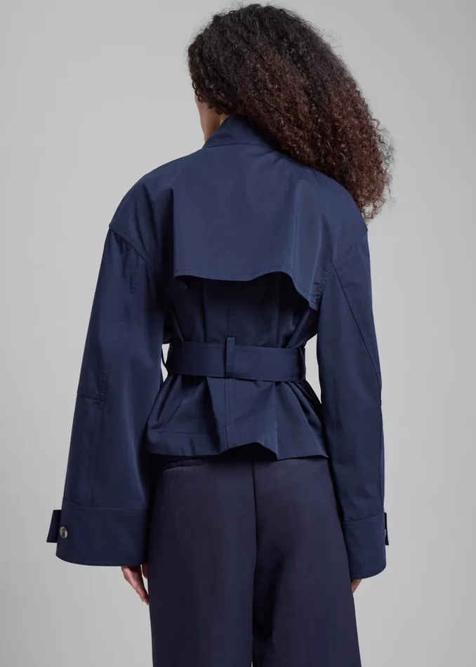 The Frankie Shop Outerwear Jw Anderson Wrap Trench Jacket 8211 Navy 8211 Women