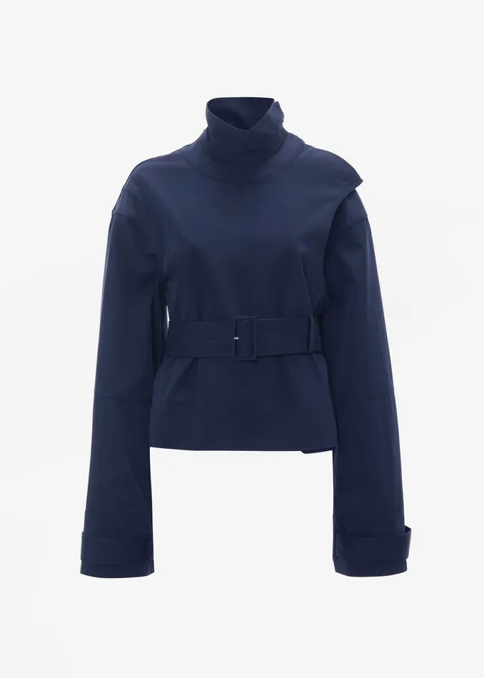 The Frankie Shop Outerwear Jw Anderson Wrap Trench Jacket 8211 Navy 8211 Women