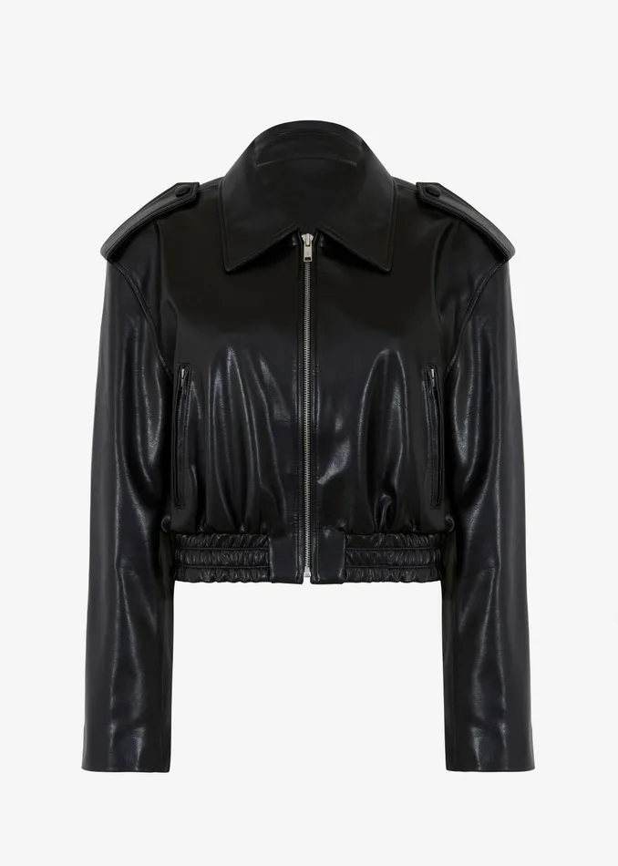 The Frankie Shop Outerwear Kaia Cropped Bomber 8211 Black 8211 Women