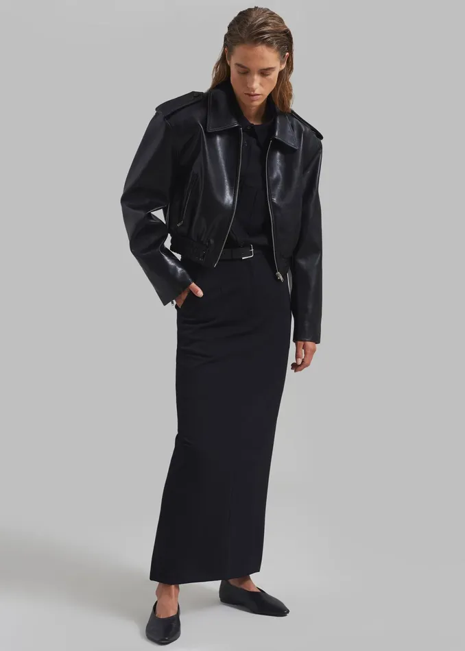 The Frankie Shop Outerwear Kaia Cropped Bomber 8211 Black 8211 Women