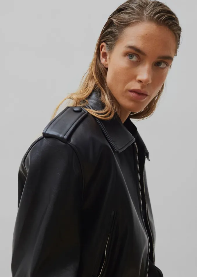The Frankie Shop Outerwear Kaia Cropped Bomber 8211 Black 8211 Women