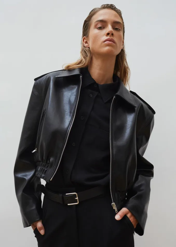 The Frankie Shop Outerwear Kaia Cropped Bomber 8211 Black 8211 Women