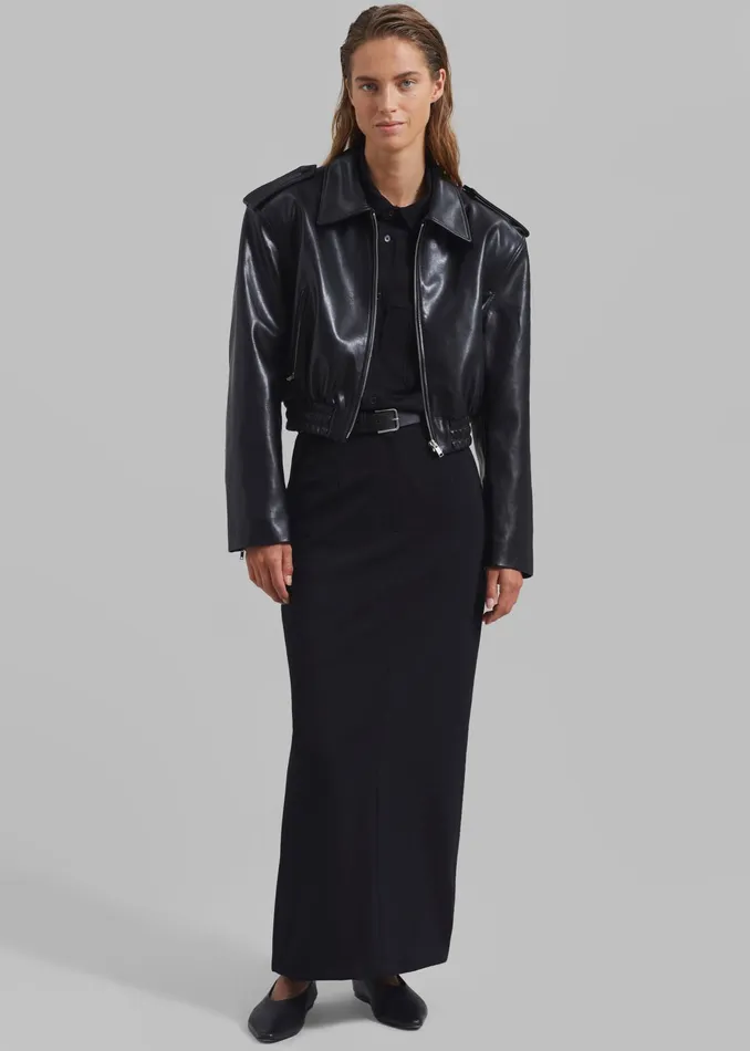 The Frankie Shop Outerwear Kaia Cropped Bomber 8211 Black 8211 Women