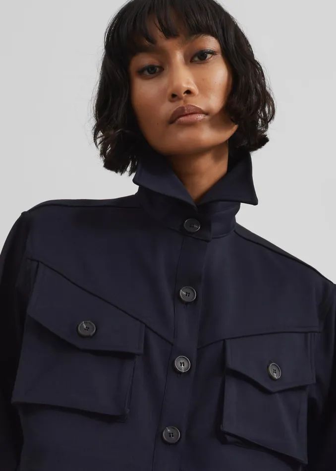 The Frankie Shop Outerwear Kiora Cropped Jacket 8211 Navy 8211 Women