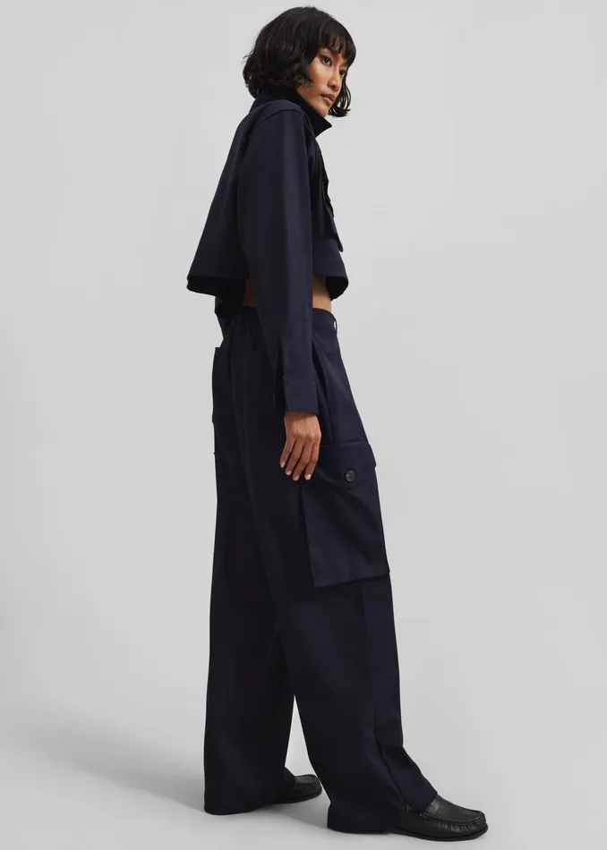 The Frankie Shop Outerwear Kiora Cropped Jacket 8211 Navy 8211 Women