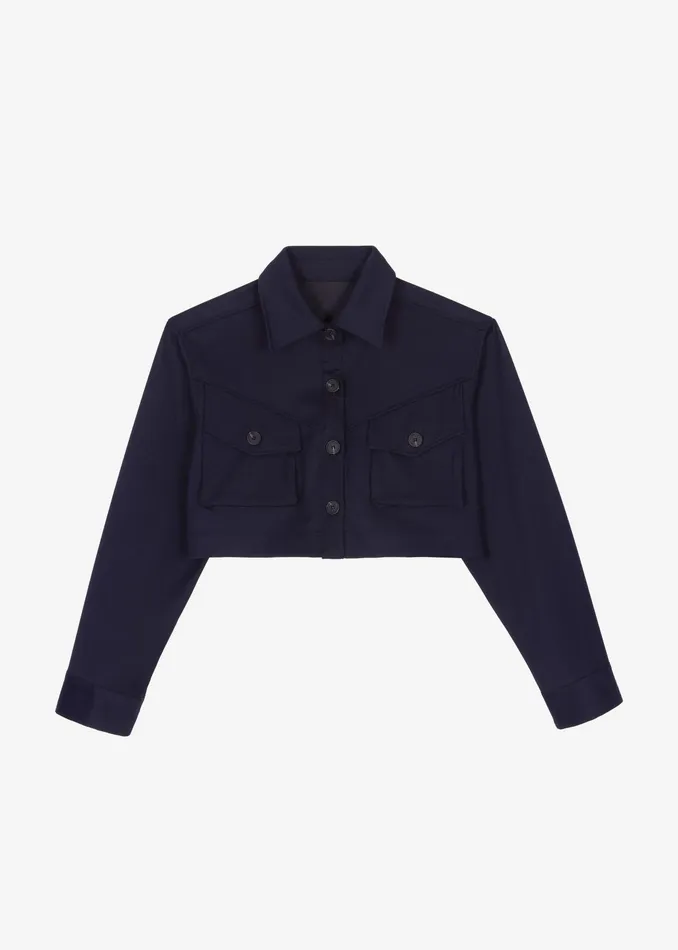The Frankie Shop Outerwear Kiora Cropped Jacket 8211 Navy 8211 Women