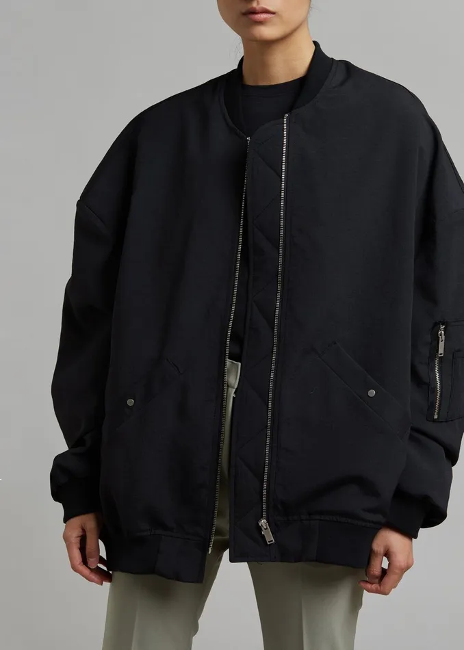 The Frankie Shop Outerwear Lumi Bomber Jacket 8211 Black 8211 Women