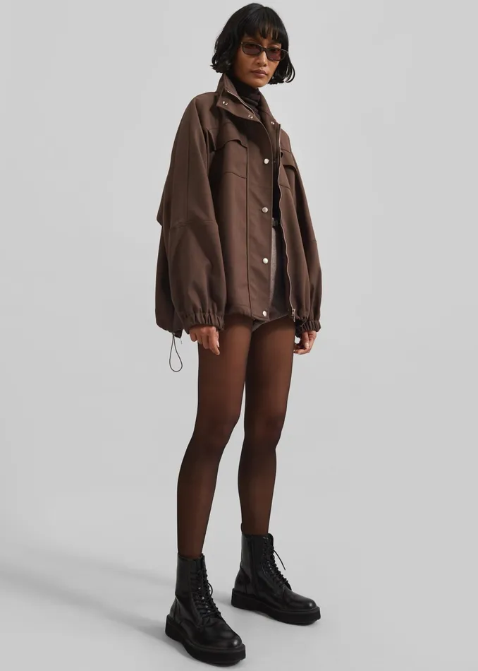The Frankie Shop Outerwear Monroy Utility Jacket 8211 Brown 8211 Women
