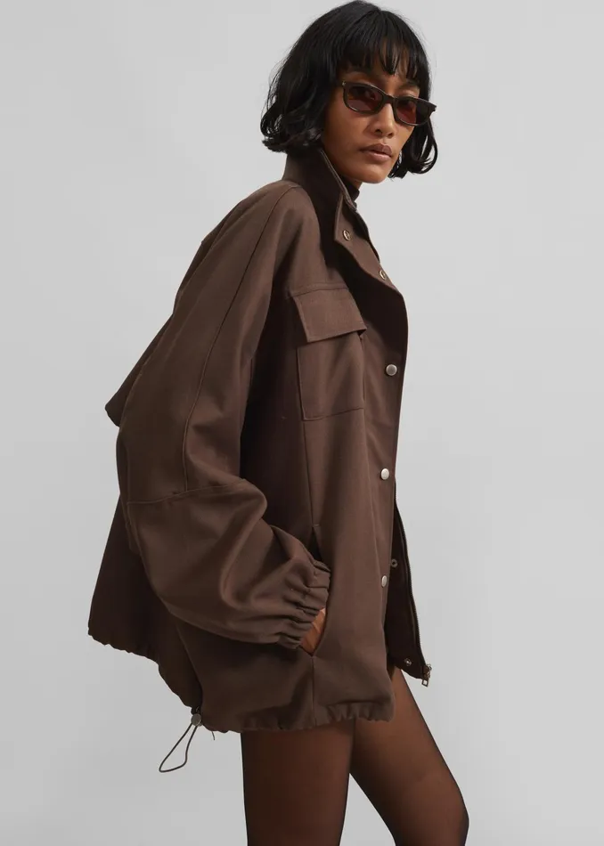 The Frankie Shop Outerwear Monroy Utility Jacket 8211 Brown 8211 Women