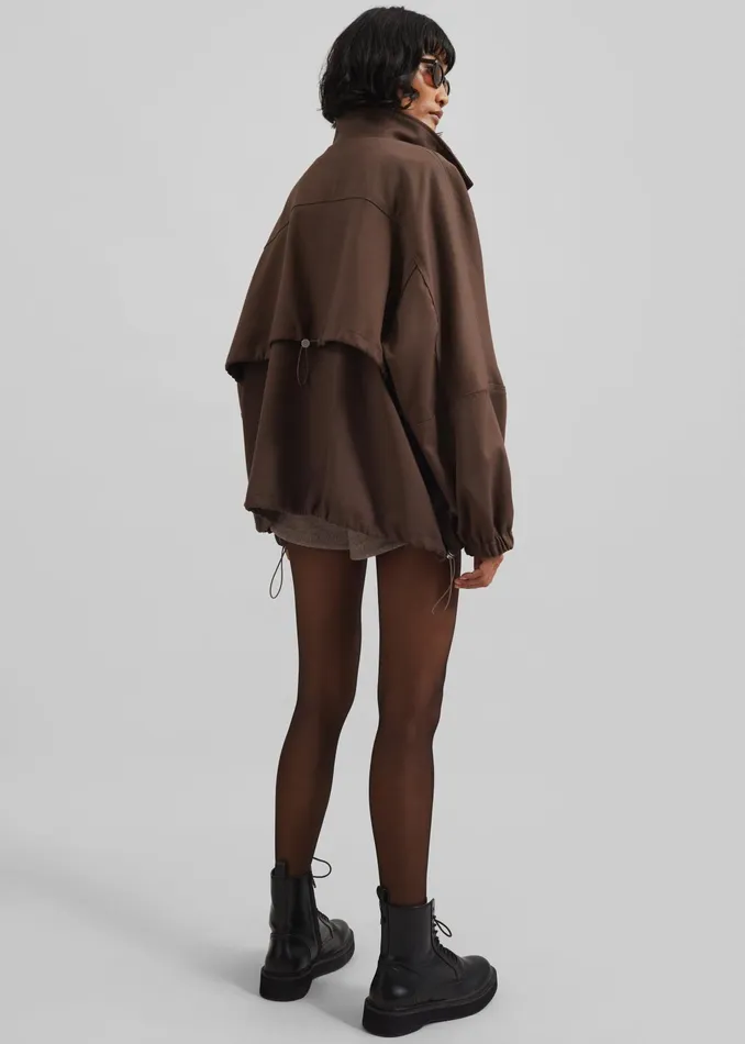 The Frankie Shop Outerwear Monroy Utility Jacket 8211 Brown 8211 Women