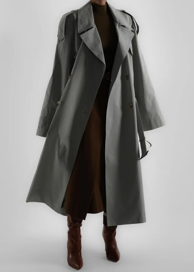 The Frankie Shop Outerwear Pelly Trench 8211 Sage 8211 Women
