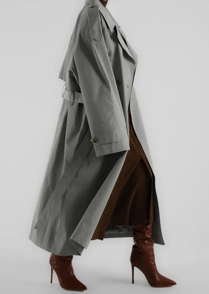The Frankie Shop Outerwear Pelly Trench 8211 Sage 8211 Women