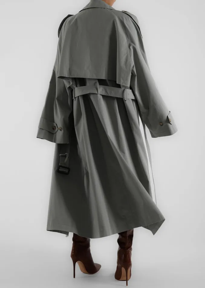 The Frankie Shop Outerwear Pelly Trench 8211 Sage 8211 Women