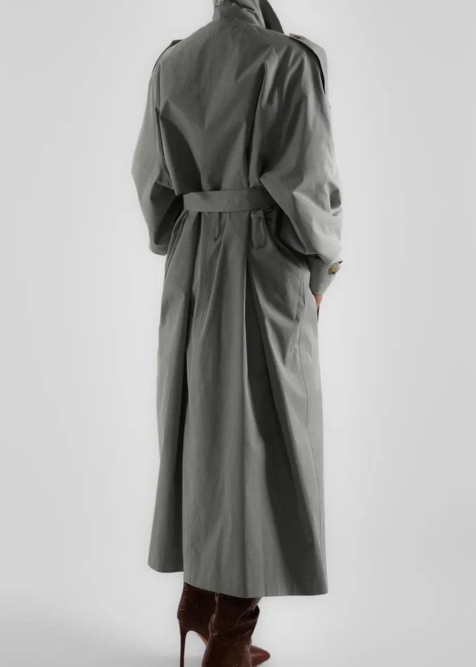 The Frankie Shop Outerwear Pelly Trench 8211 Sage 8211 Women