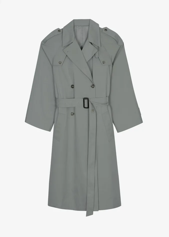 The Frankie Shop Outerwear Pelly Trench 8211 Sage 8211 Women