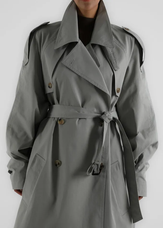 The Frankie Shop Outerwear Pelly Trench 8211 Sage 8211 Women