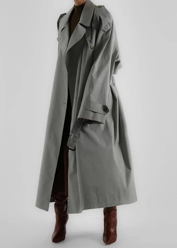 The Frankie Shop Outerwear Pelly Trench 8211 Sage 8211 Women