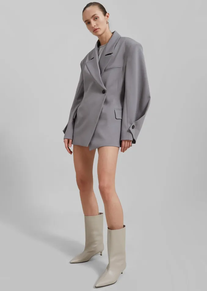 The Frankie Shop Outerwear Pia Boxy Blazer 8211 Grey 8211 Women