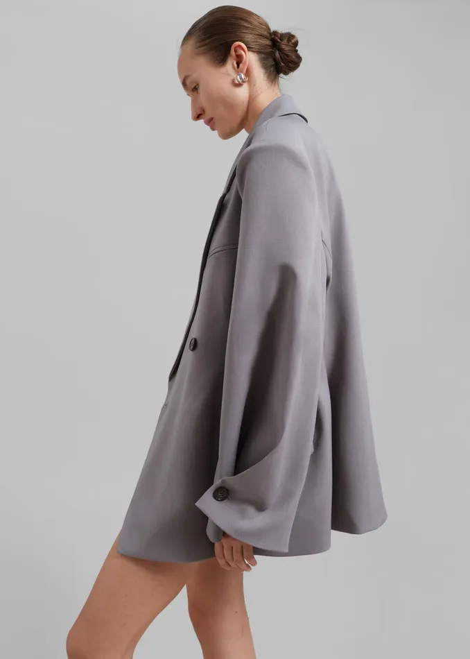 The Frankie Shop Outerwear Pia Boxy Blazer 8211 Grey 8211 Women