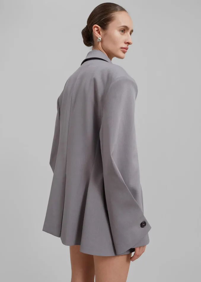 The Frankie Shop Outerwear Pia Boxy Blazer 8211 Grey 8211 Women