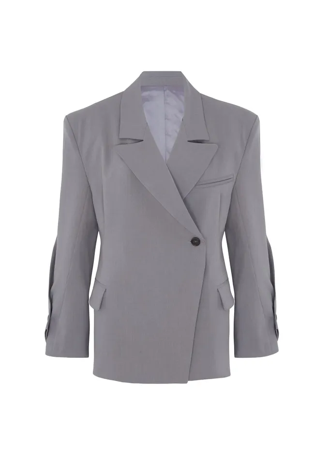 The Frankie Shop Outerwear Pia Boxy Blazer 8211 Grey 8211 Women