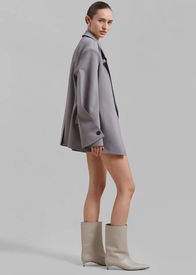The Frankie Shop Outerwear Pia Boxy Blazer 8211 Grey 8211 Women