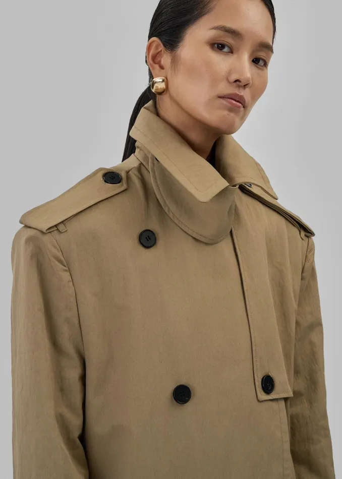 The Frankie Shop Outerwear Rolen Trench Coat 8211 Beige 8211 Women
