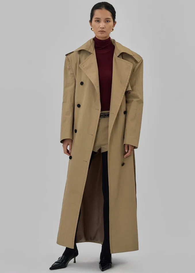 The Frankie Shop Outerwear Rolen Trench Coat 8211 Beige 8211 Women