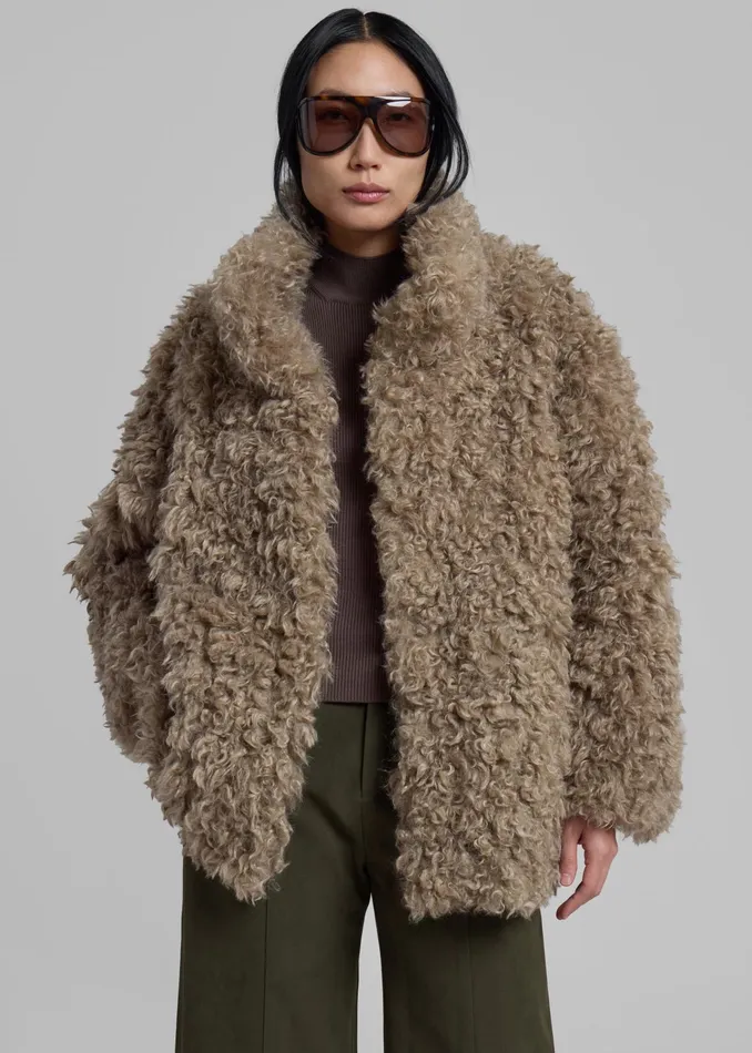 The Frankie Shop Outerwear Scotia Faux Shearling Jacket 8211 Beige 8211 Women