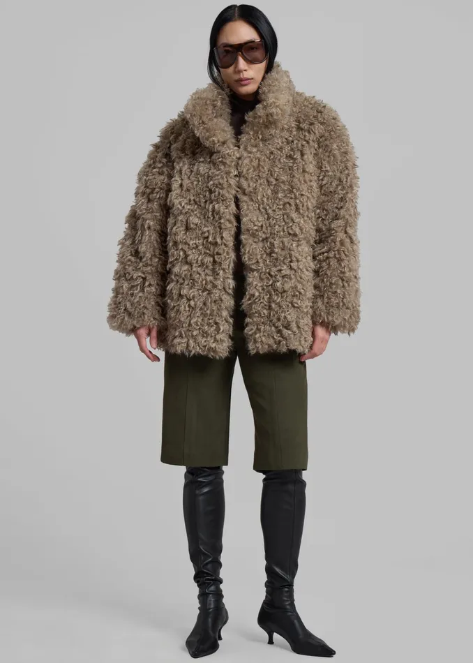 The Frankie Shop Outerwear Scotia Faux Shearling Jacket 8211 Beige 8211 Women