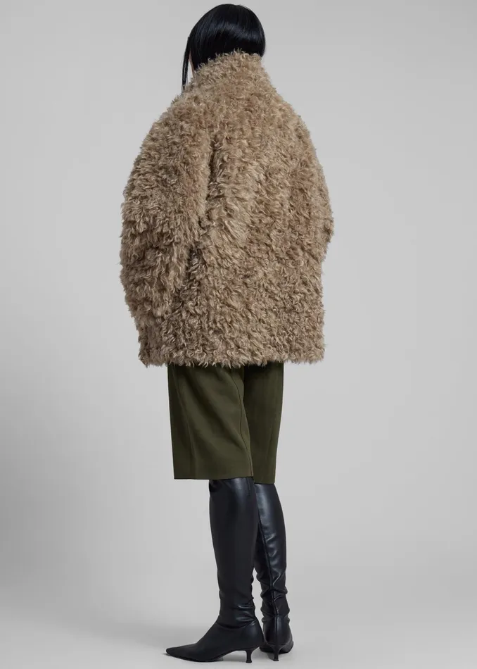 The Frankie Shop Outerwear Scotia Faux Shearling Jacket 8211 Beige 8211 Women