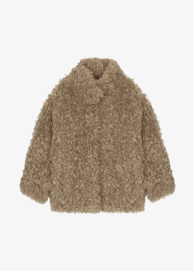 The Frankie Shop Outerwear Scotia Faux Shearling Jacket 8211 Beige 8211 Women