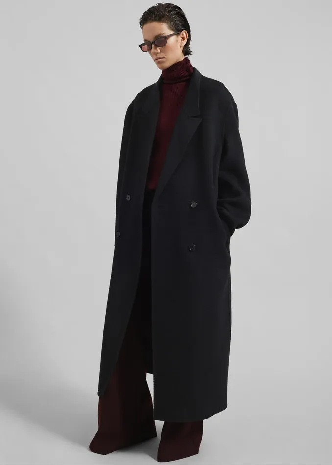 The Frankie Shop Outerwear Veonce Oversized Wool Coat 8211 Black 8211 Women