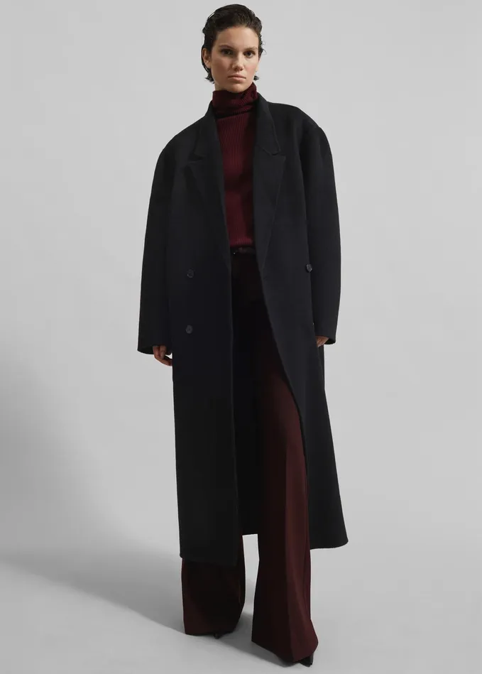 The Frankie Shop Outerwear Veonce Oversized Wool Coat 8211 Black 8211 Women