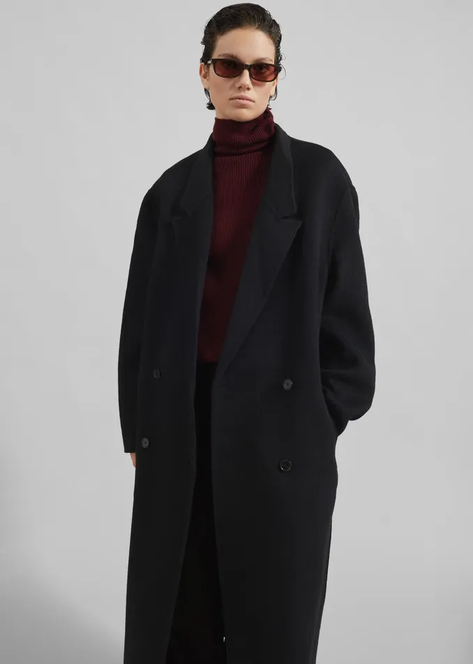 The Frankie Shop Outerwear Veonce Oversized Wool Coat 8211 Black 8211 Women